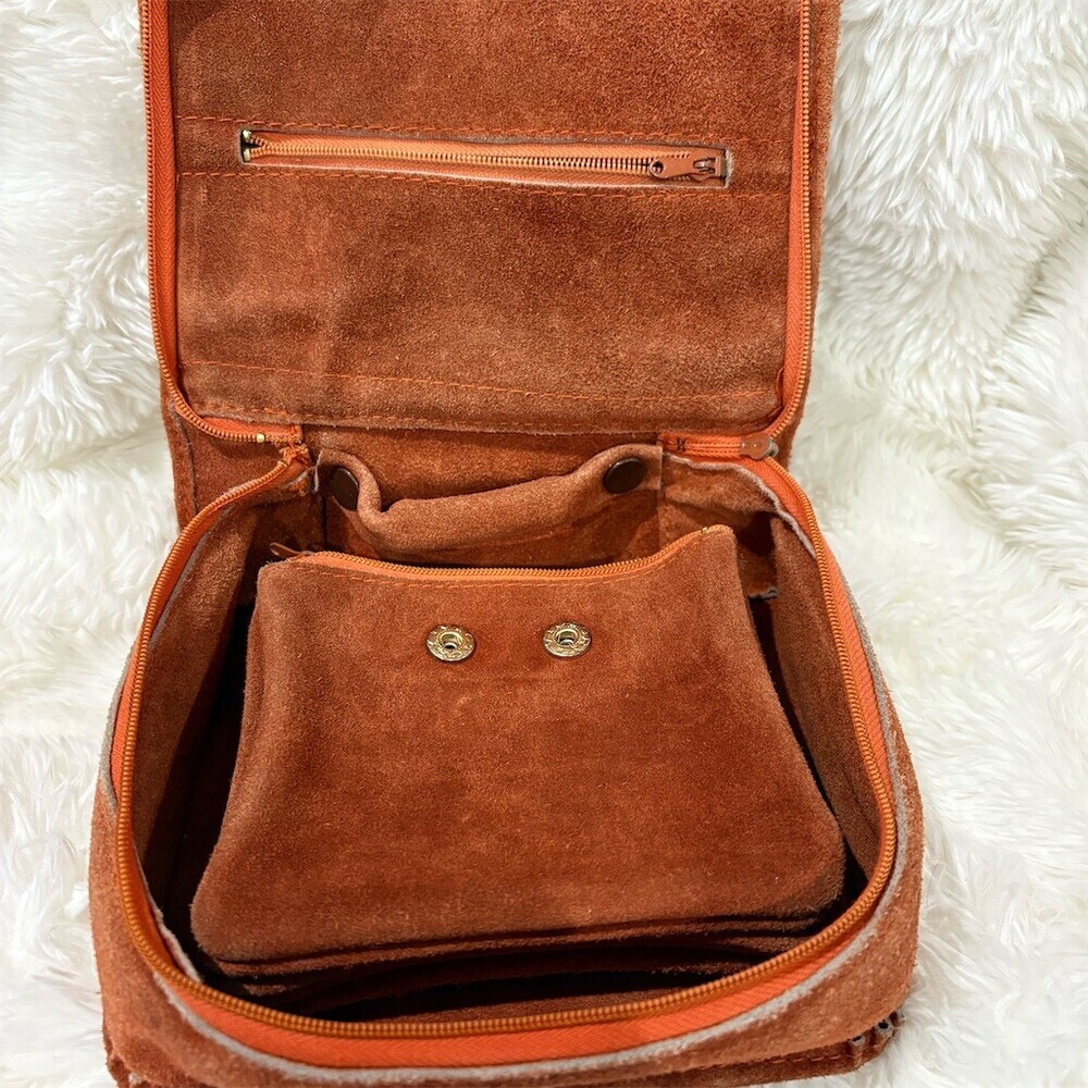 Vintage Ambassador Design Womens Brown Clutch Organizer w/ Removable Pouch